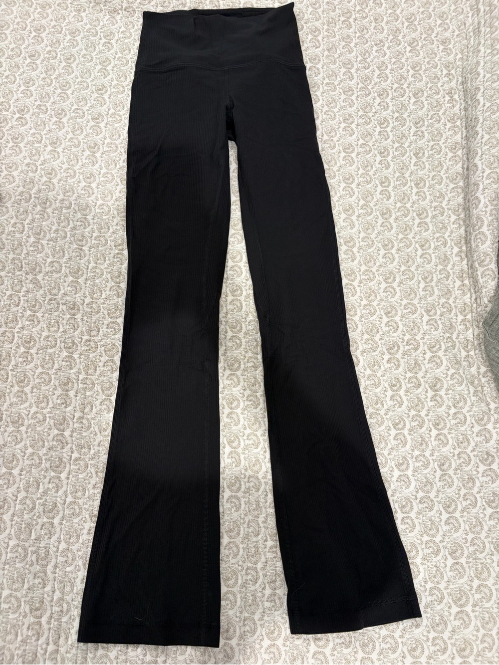 lululemon athletica Black Ribbed Flare Leggings